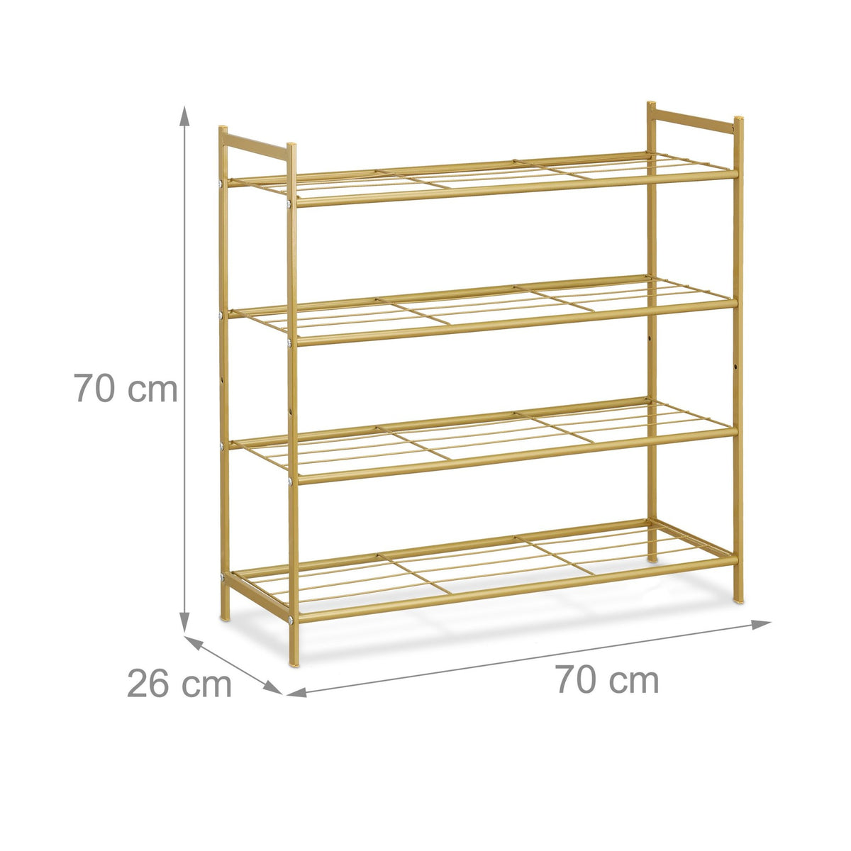 Stackable shoe shelf with 4 shelves