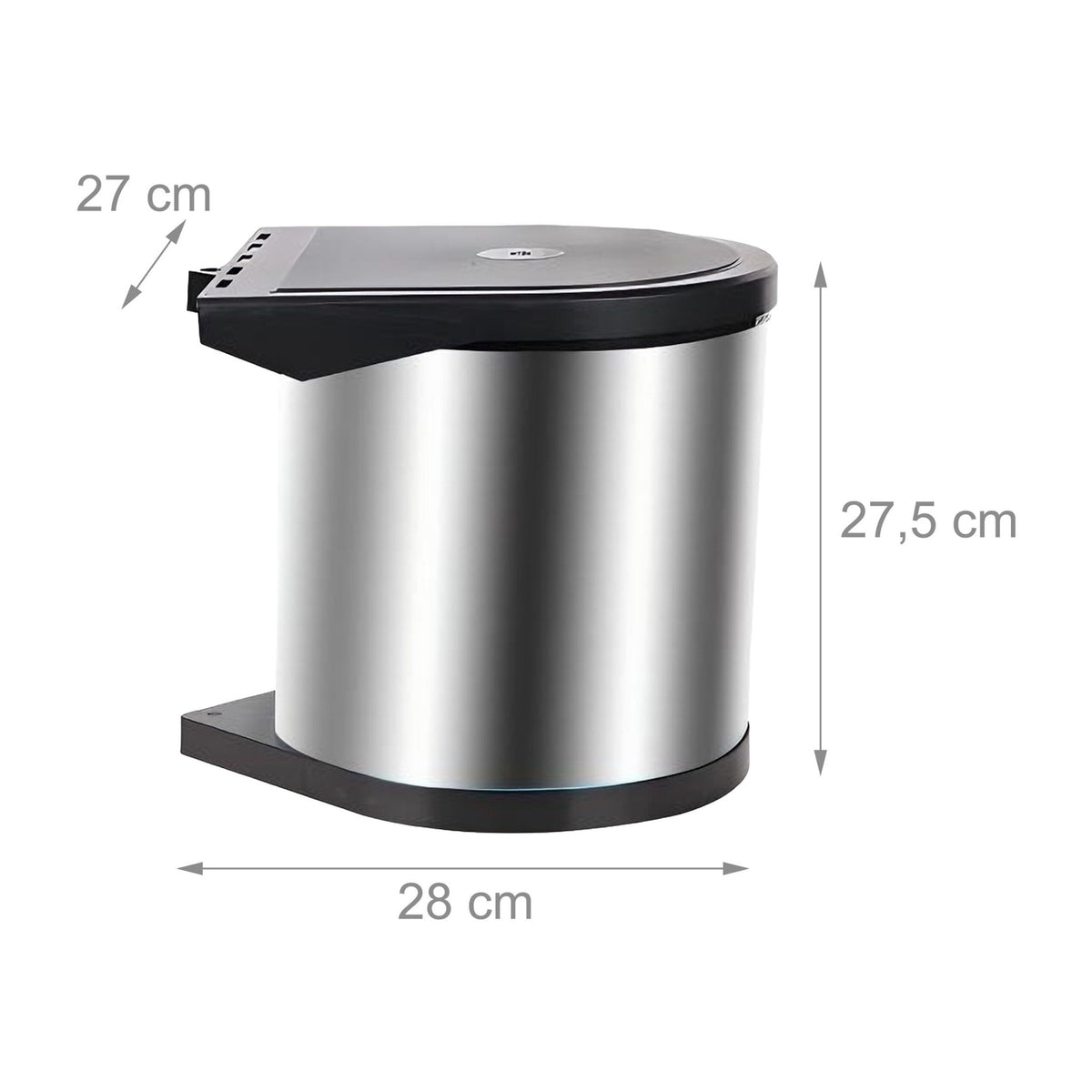Stainless Steel Built-In Swing-Lid Kitchen Bin