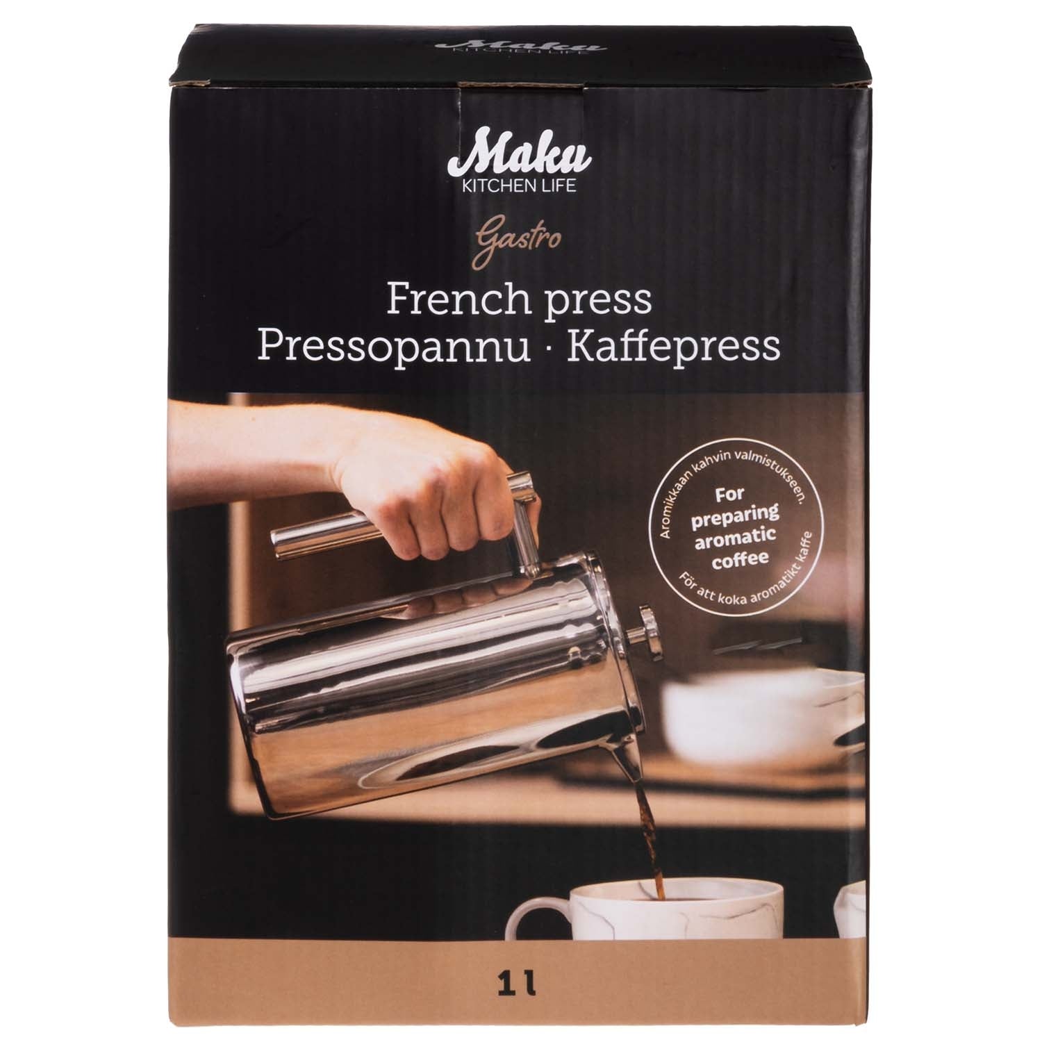 Stainless Steel Coffee Press, 1 Liter Capacity