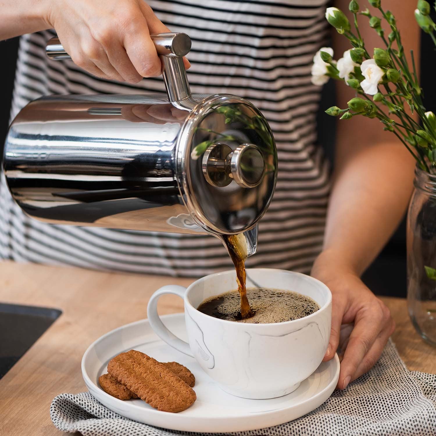 Stainless Steel Coffee Press, 1 Liter Capacity