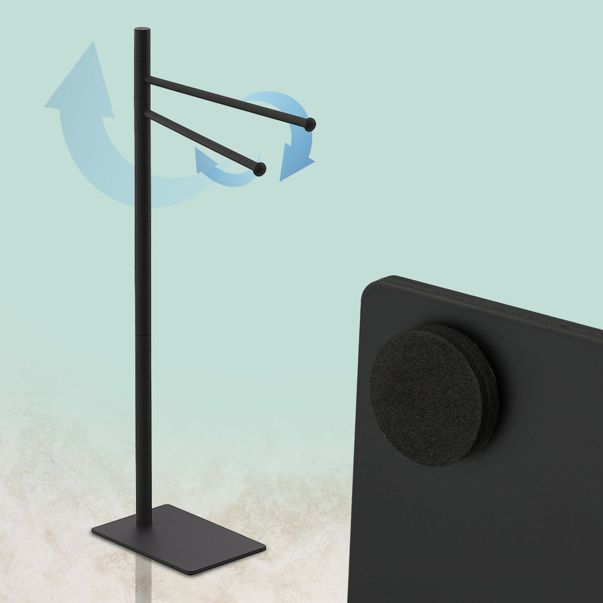 Stainless Steel Freestanding Towel Rack, 2 Arms
