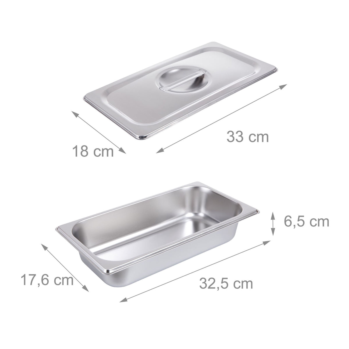 Stainless Steel Gastronorm 3-Piece Container Set