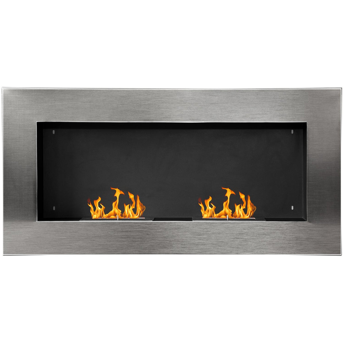 Stainless Steel Gel Fireplace Ethanol Fireplace Bioethanol Fireplace Wall Fireplace Silver 110 X 54 X 14 Cm
