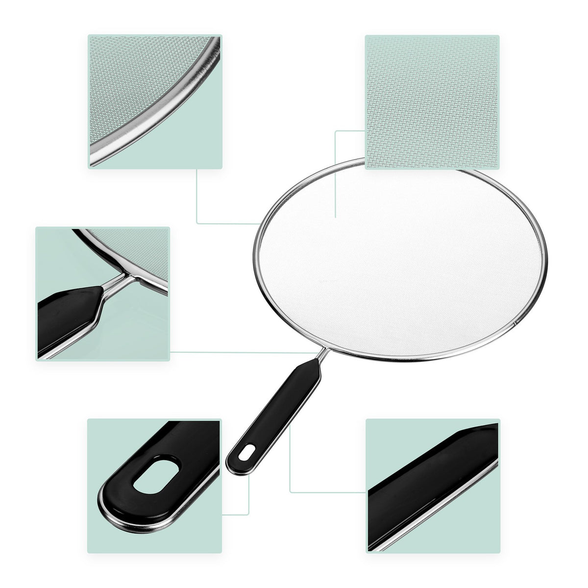 Stainless Steel Grease Splatter Guards, Set of 3