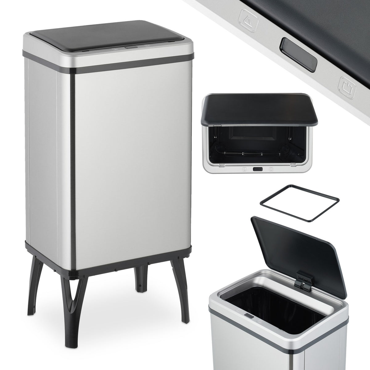 Stainless Steel Sensor Bin with Bag Holder