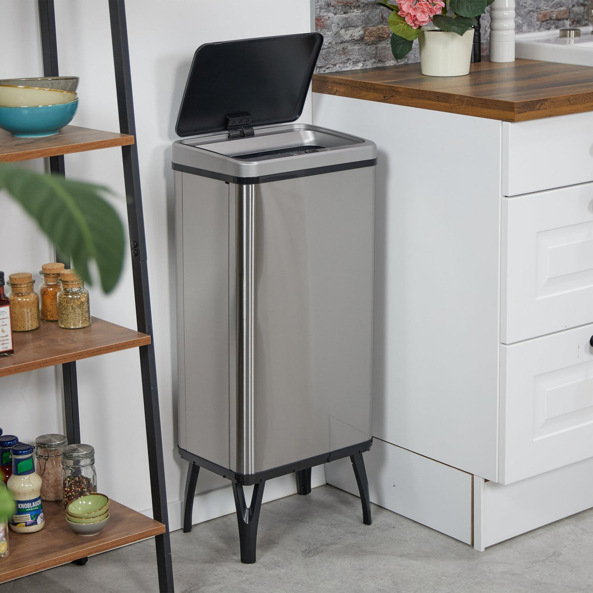 Stainless Steel Sensor Bin with Bag Holder