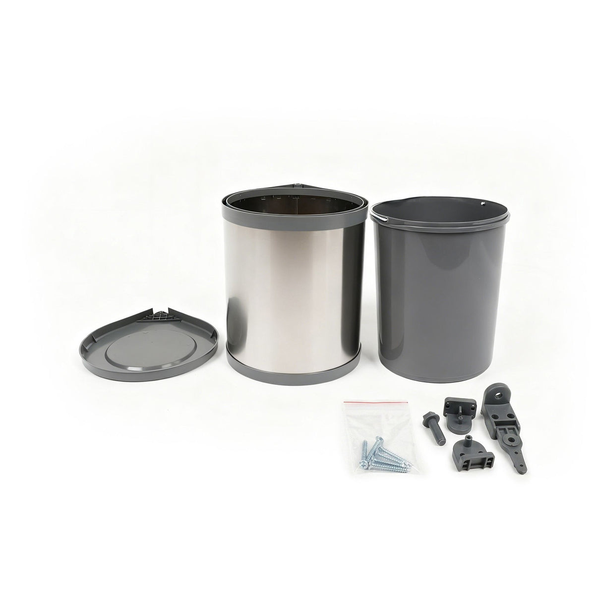 Stainless Steel Swivel Kitchen Waste Bin, 14L Capacity