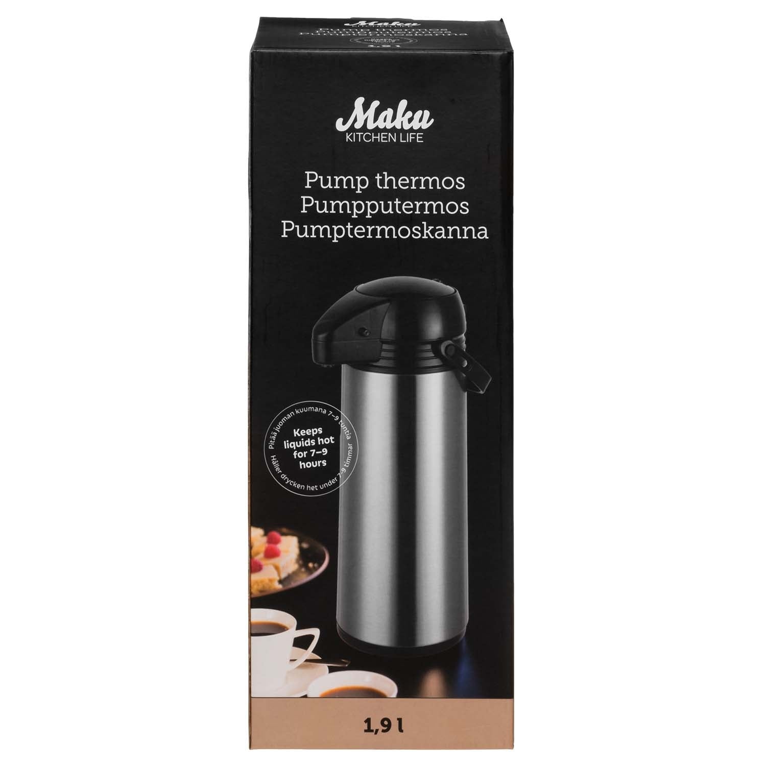 Stainless Steel Thermos, 1.9 L Capacity