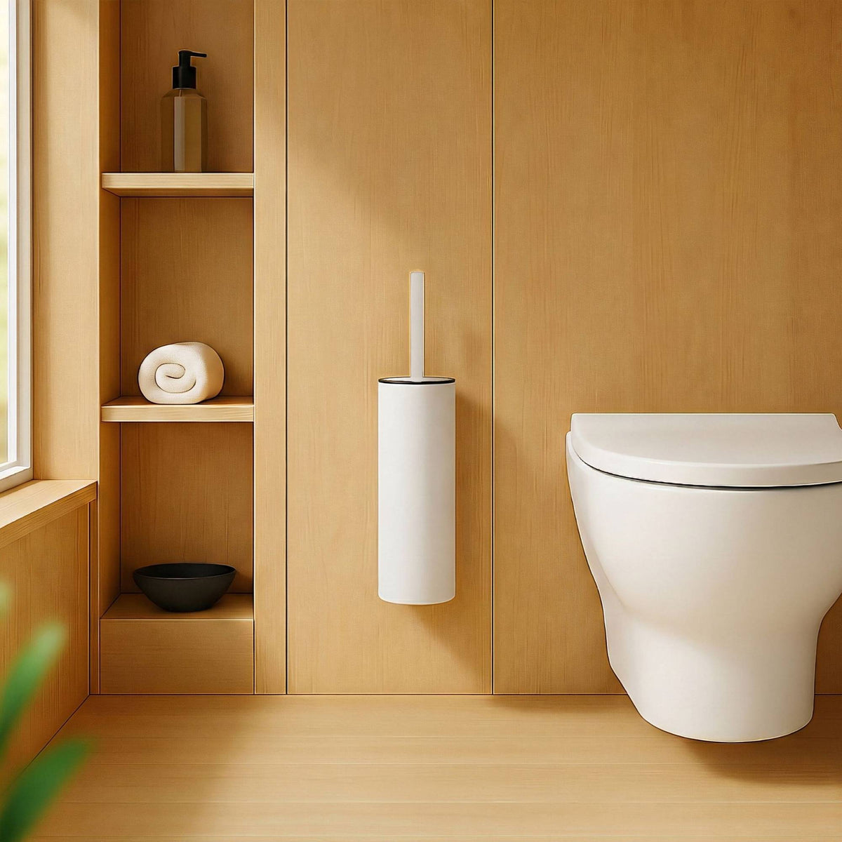 Stainless Steel Toilet Brush Set with Wall Mount