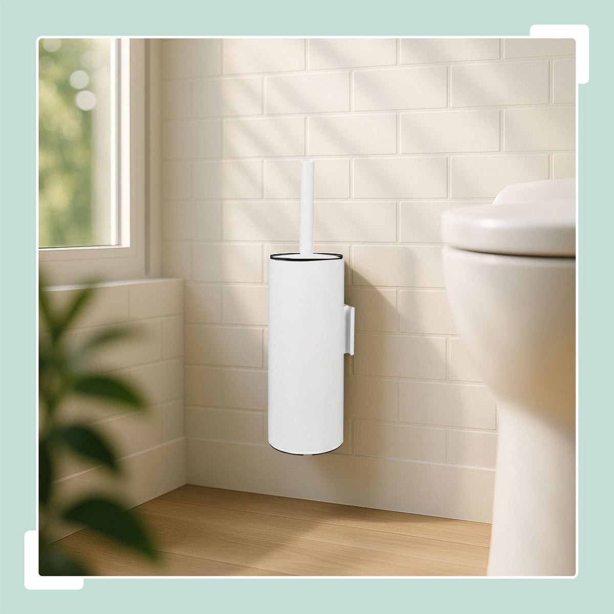 Stainless Steel Toilet Brush Set with Wall Mount