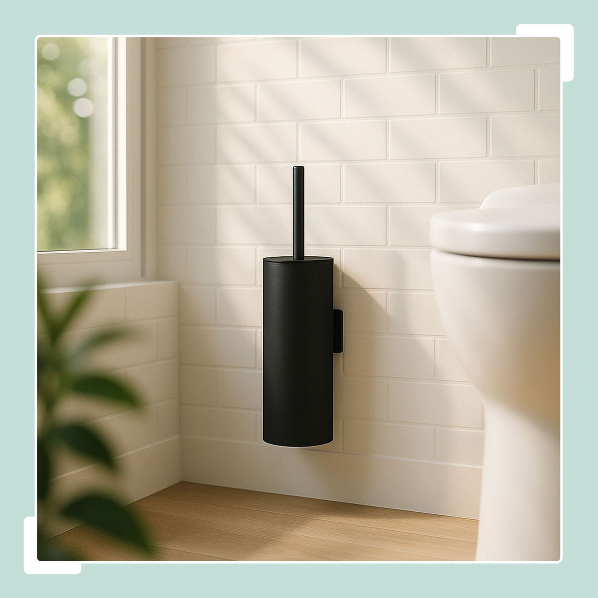 Stainless Steel Toilet Brush Set with Wall Mount
