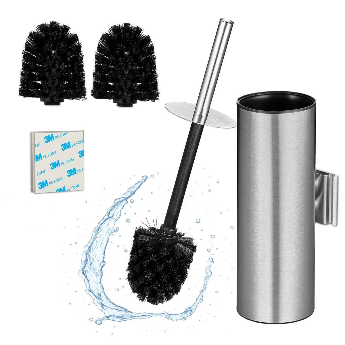 Stainless Steel Toilet Brush Set with Wall Mount