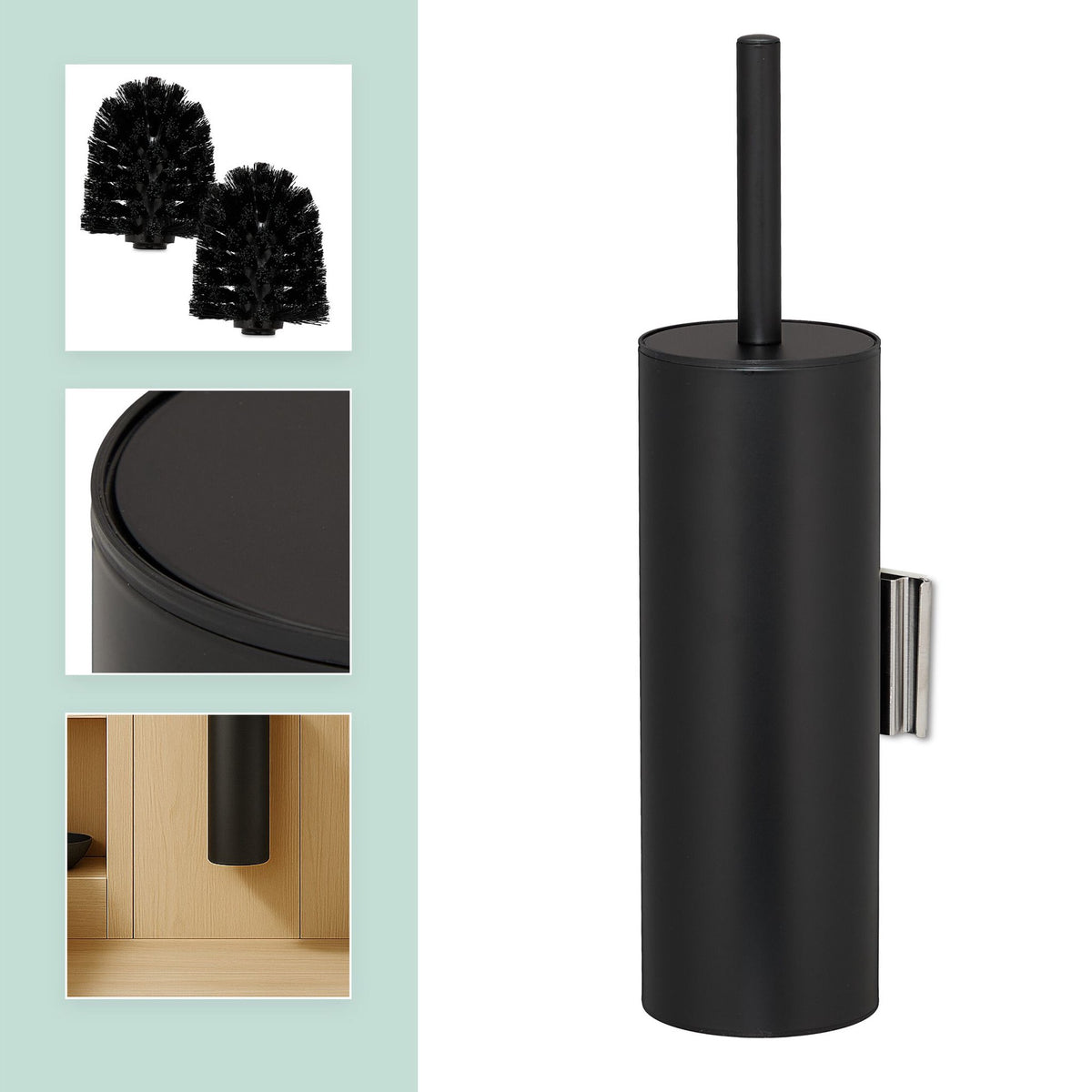 Stainless Steel Toilet Brush Set with Wall Mount