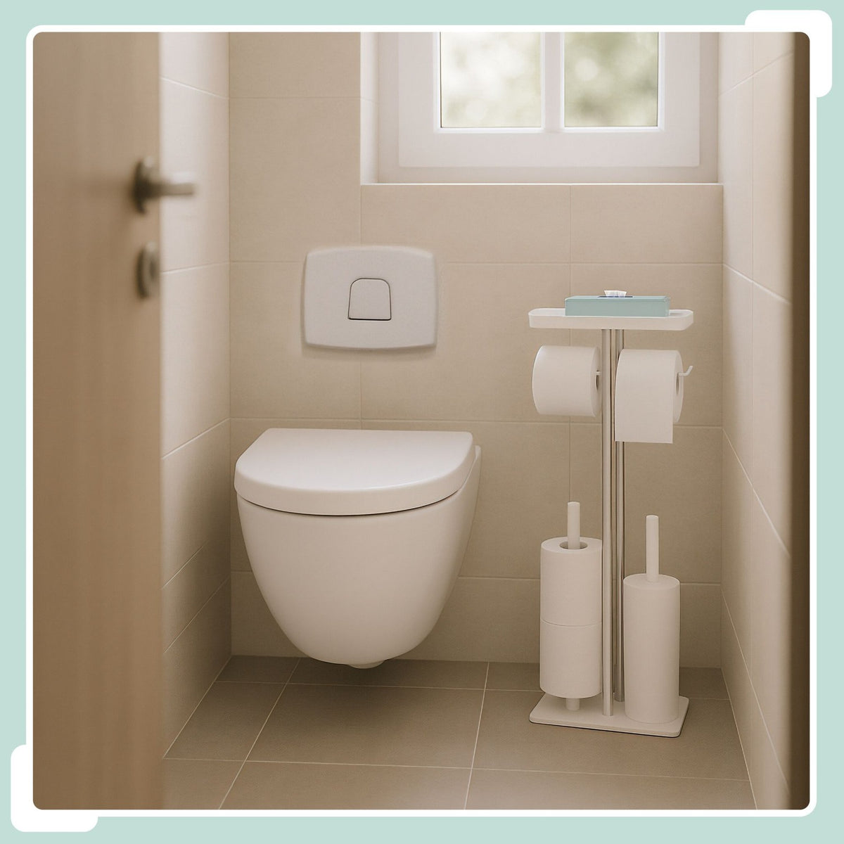 Stainless Steel Toilet Kit with Shelf and Holder