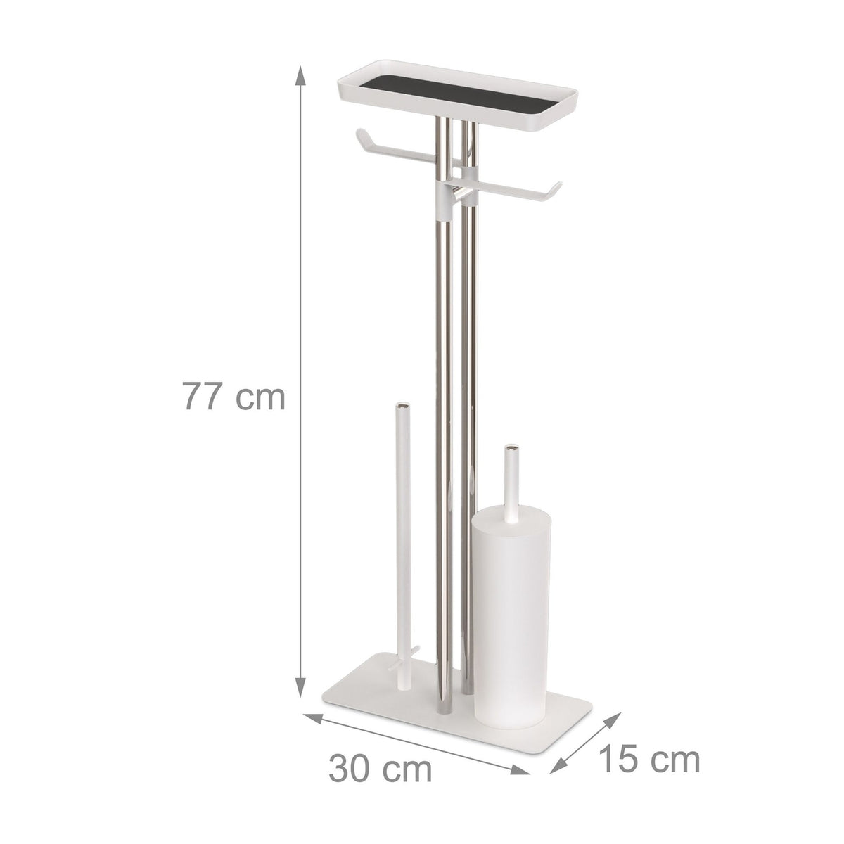 Stainless Steel Toilet Kit with Shelf and Spare Roll Holder