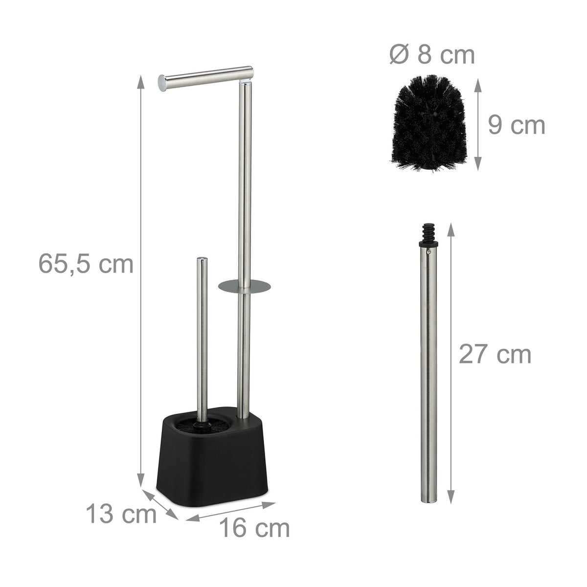 Stainless Steel Toilet Paper Holder with Brush