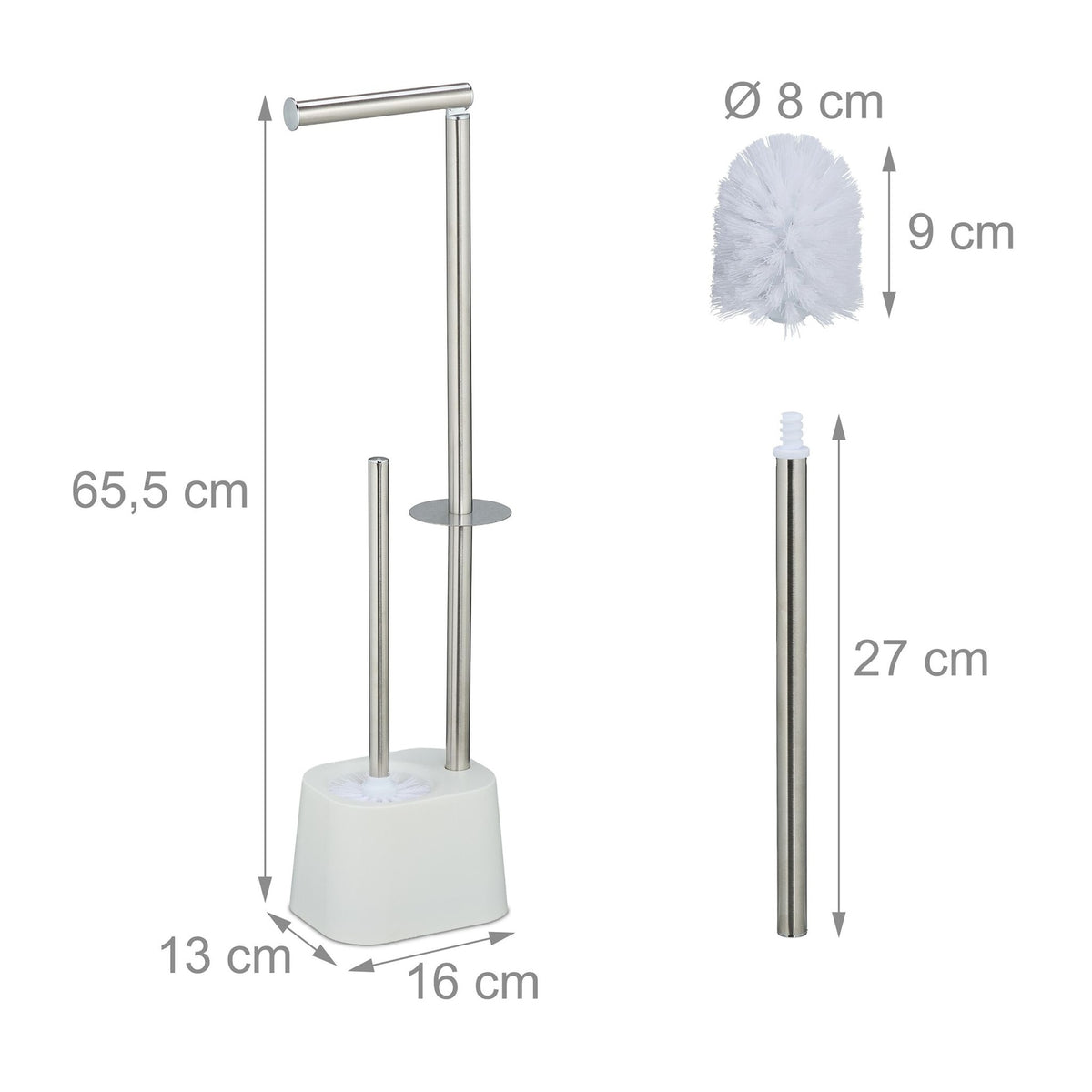 Stainless Steel Toilet Paper Holder with Brush