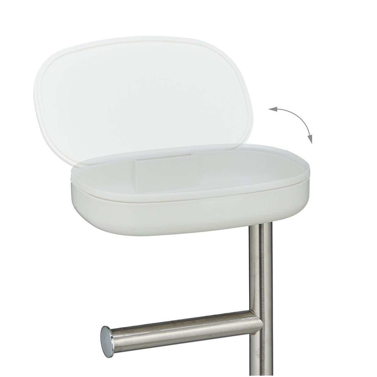 Stainless Steel Toilet Roll Holder with Shelf