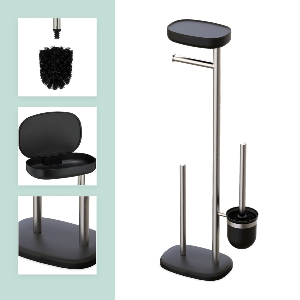 Stainless Steel Toilet Roll Holder with Shelf