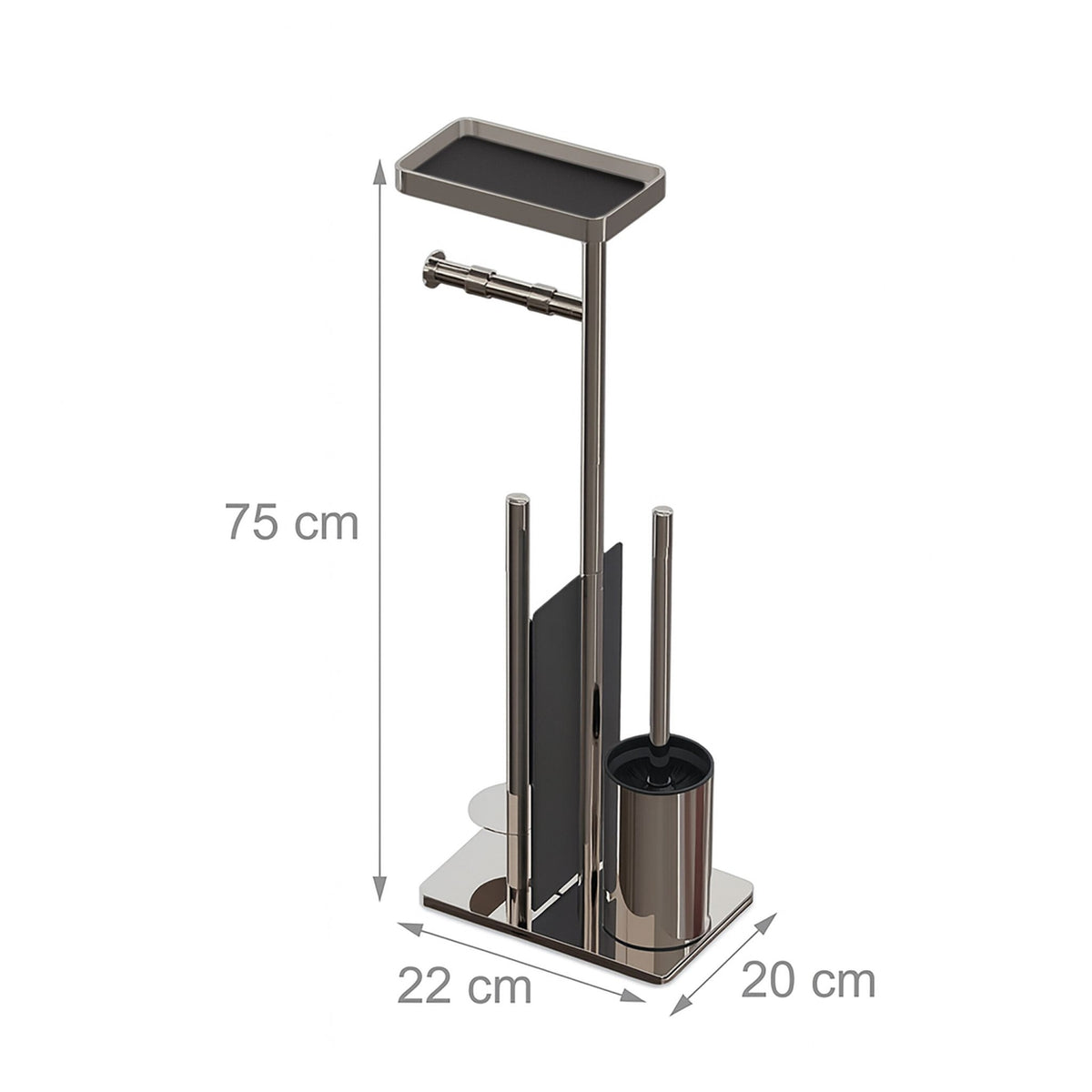 Stainless Steel Toilet Stand with Shelf and Brush