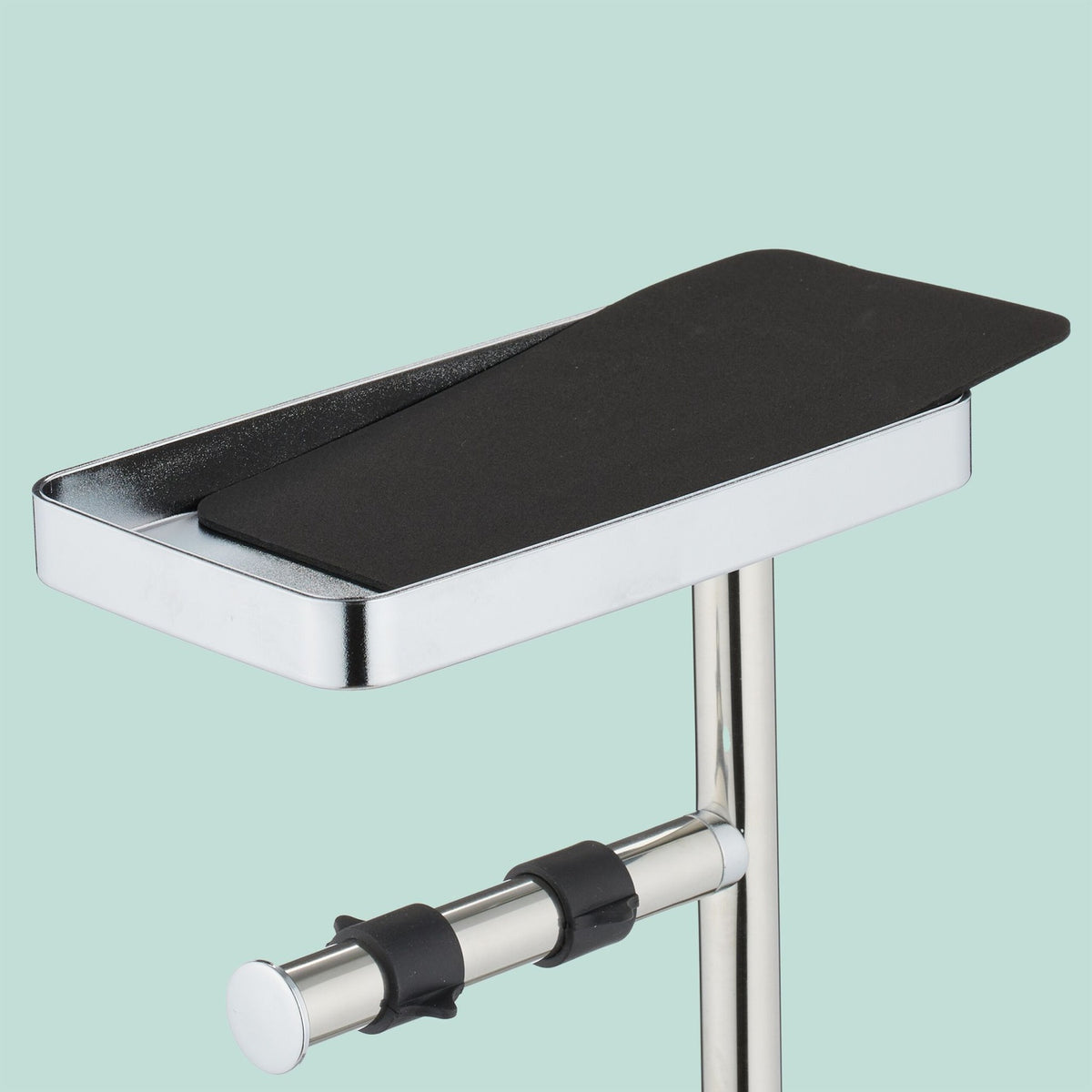 Stainless Steel Toilet Stand with Shelf and Brush