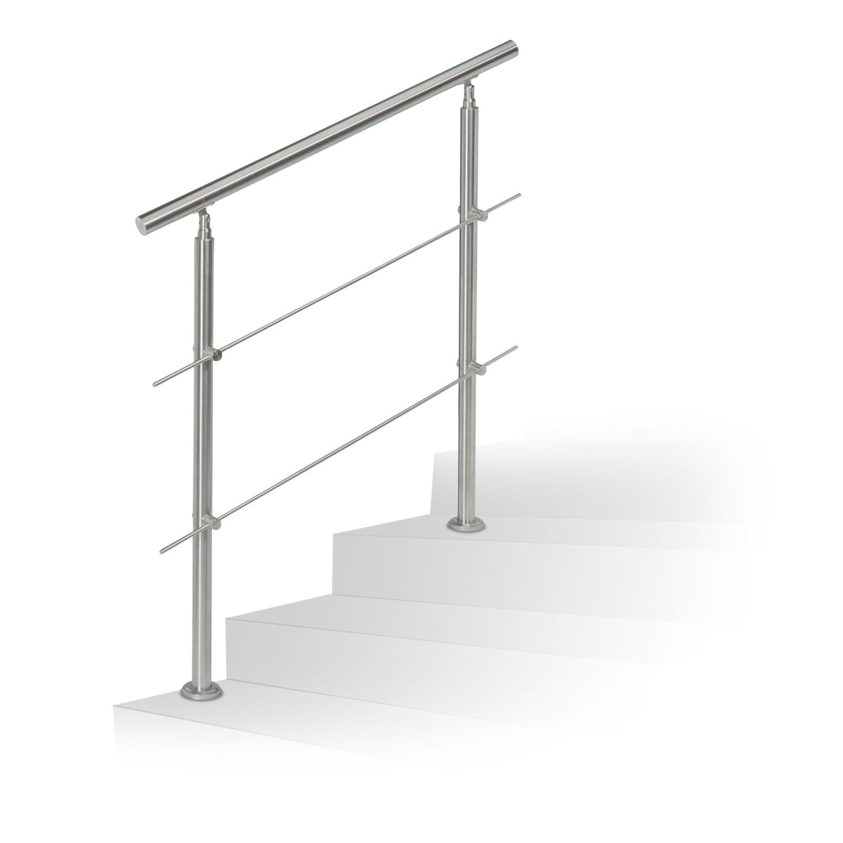 Stainless steel stair railings 1.0m / 2 posts / 2 crossbars