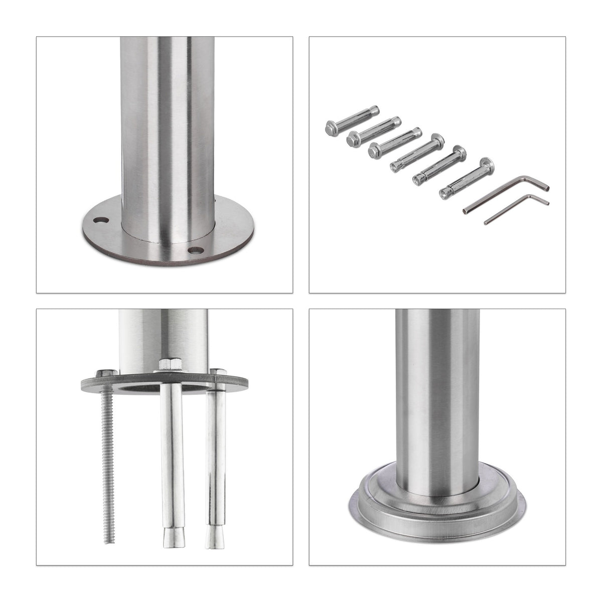 Stainless steel stair railings 1.5m / 2 posts / 3 crossbars