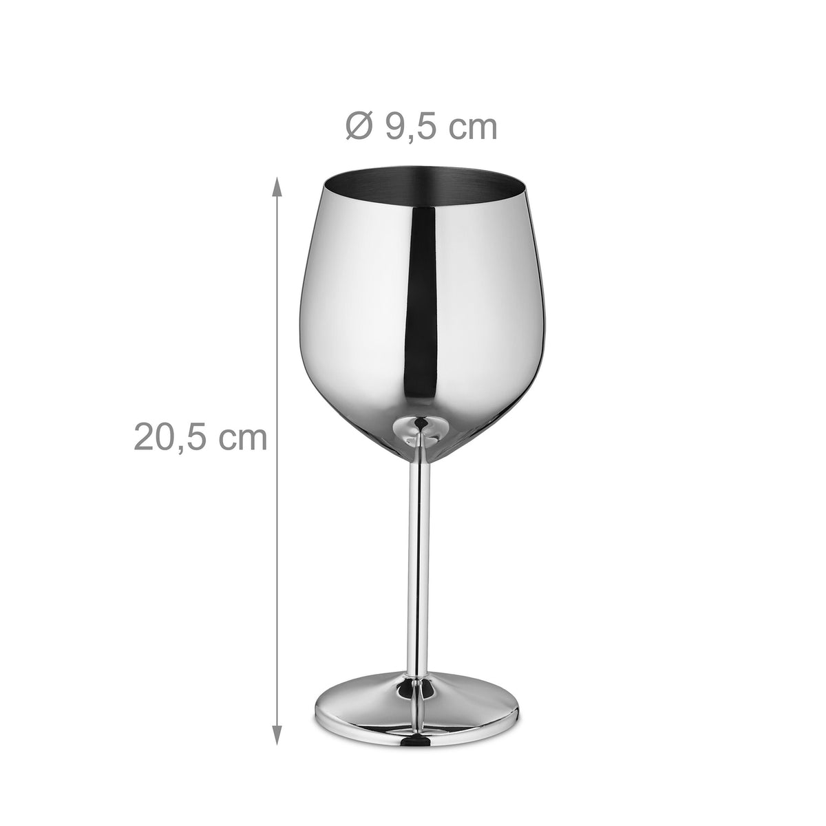 Stainless steel wine glasses, set of 4