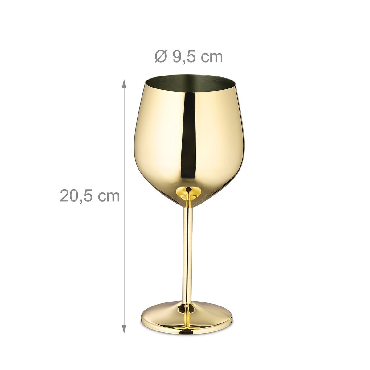 Stainless steel wine glasses, set of 4