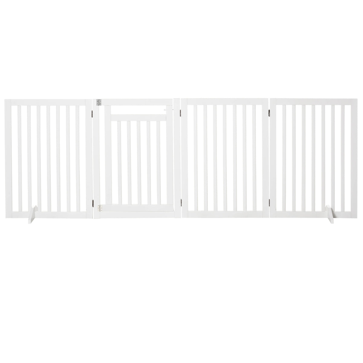 Stair Gate Foldable No Drilling Barrier Gate Protective Gate 4 Pieces Freestanding With 2 Support Feet White 81 Cm