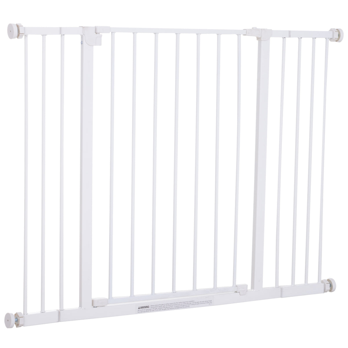 Stair Gate Metal Door Protection Barrier Gate Drill-Free Adjustable 76-107X76Cm White