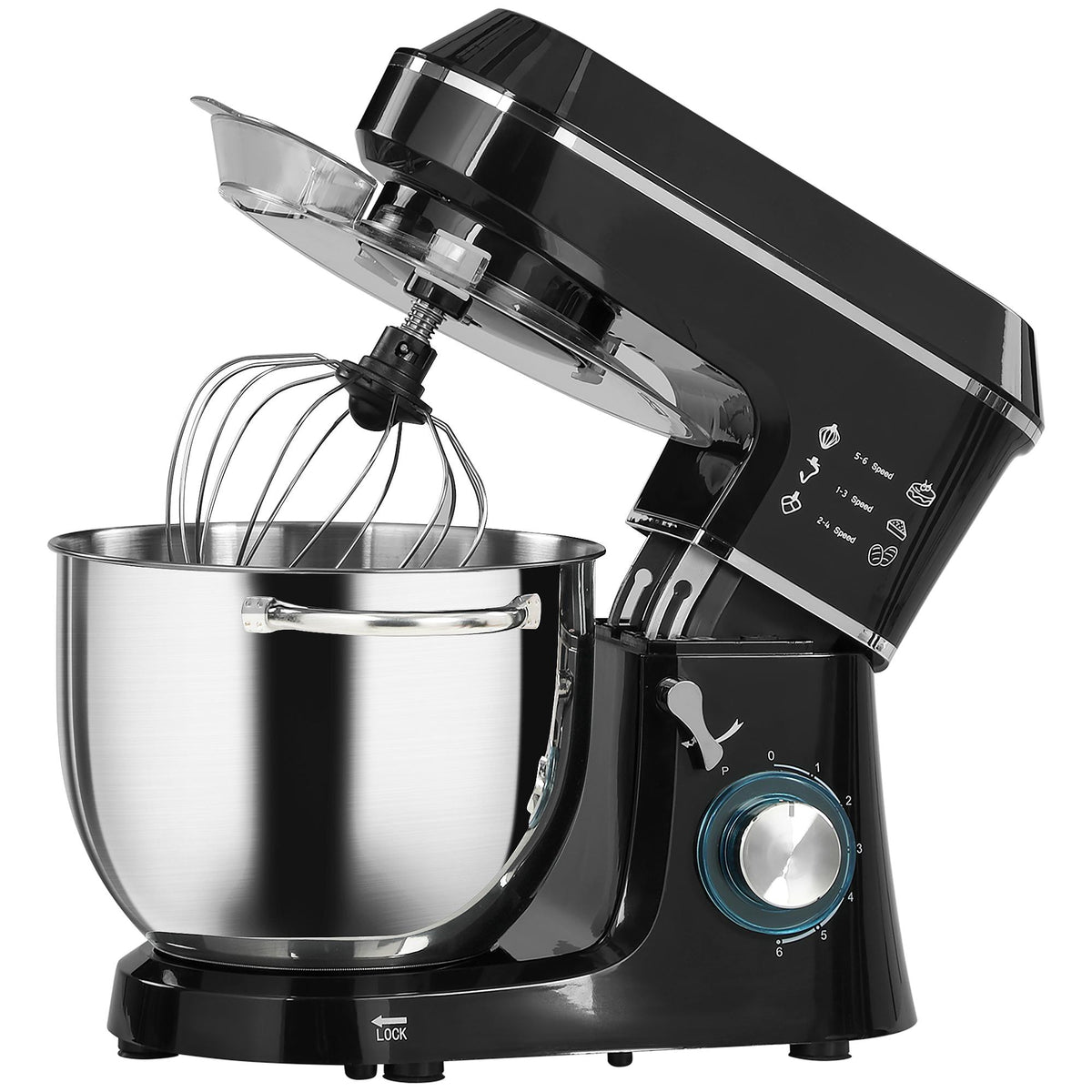 Stand Mixer with 7L Stainless Steel Bowl, 1400W, Black