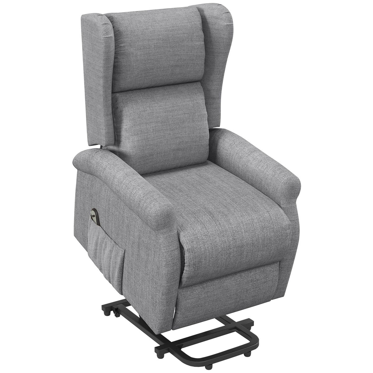 Stand-Up Chair Tv Chair With Electric Stand-Up Aid, Reclining Function, Linen, Gray, 72.5 X 94 X 109 Cm