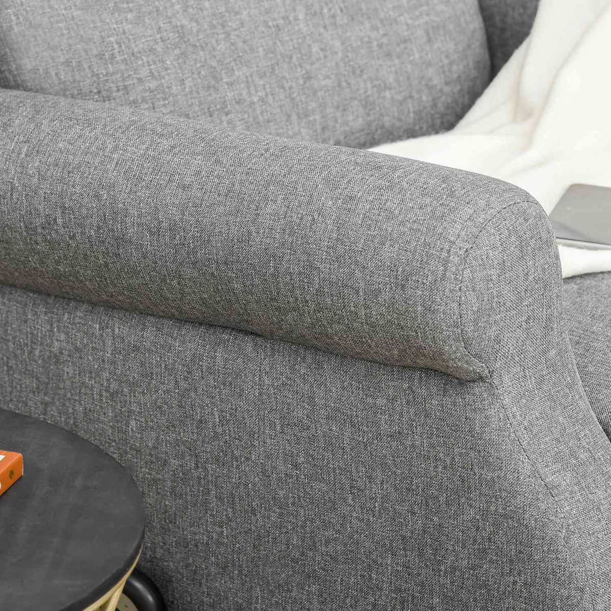 Stand-Up Chair Tv Chair With Electric Stand-Up Aid, Reclining Function, Linen, Gray, 72.5 X 94 X 109 Cm