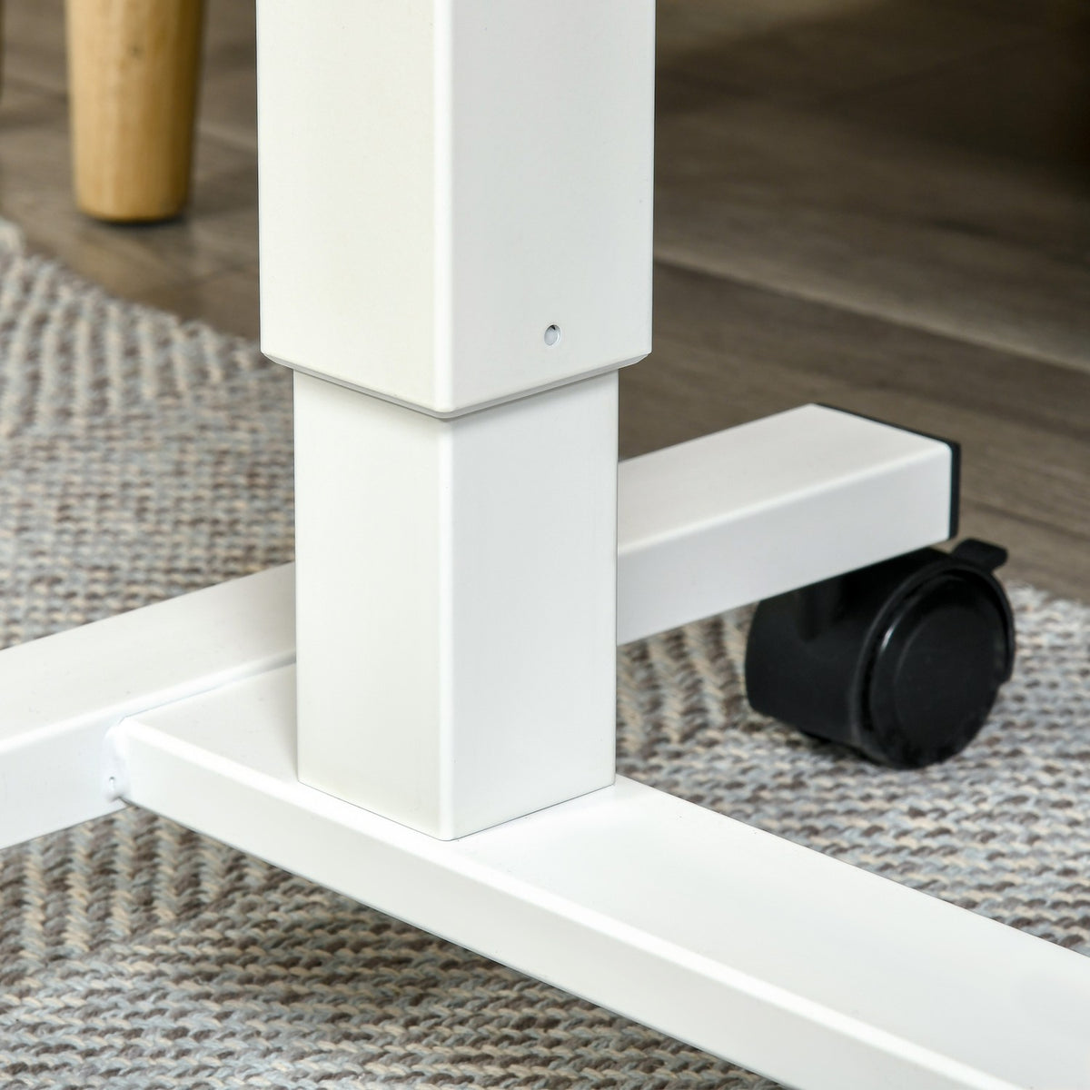 Stand-Up Desk Height-Adjustable With Wheels, C-Shaped, Space-Saving, Laptop Table, Natural + White, 70-110 Cm, Up To 70 Kg