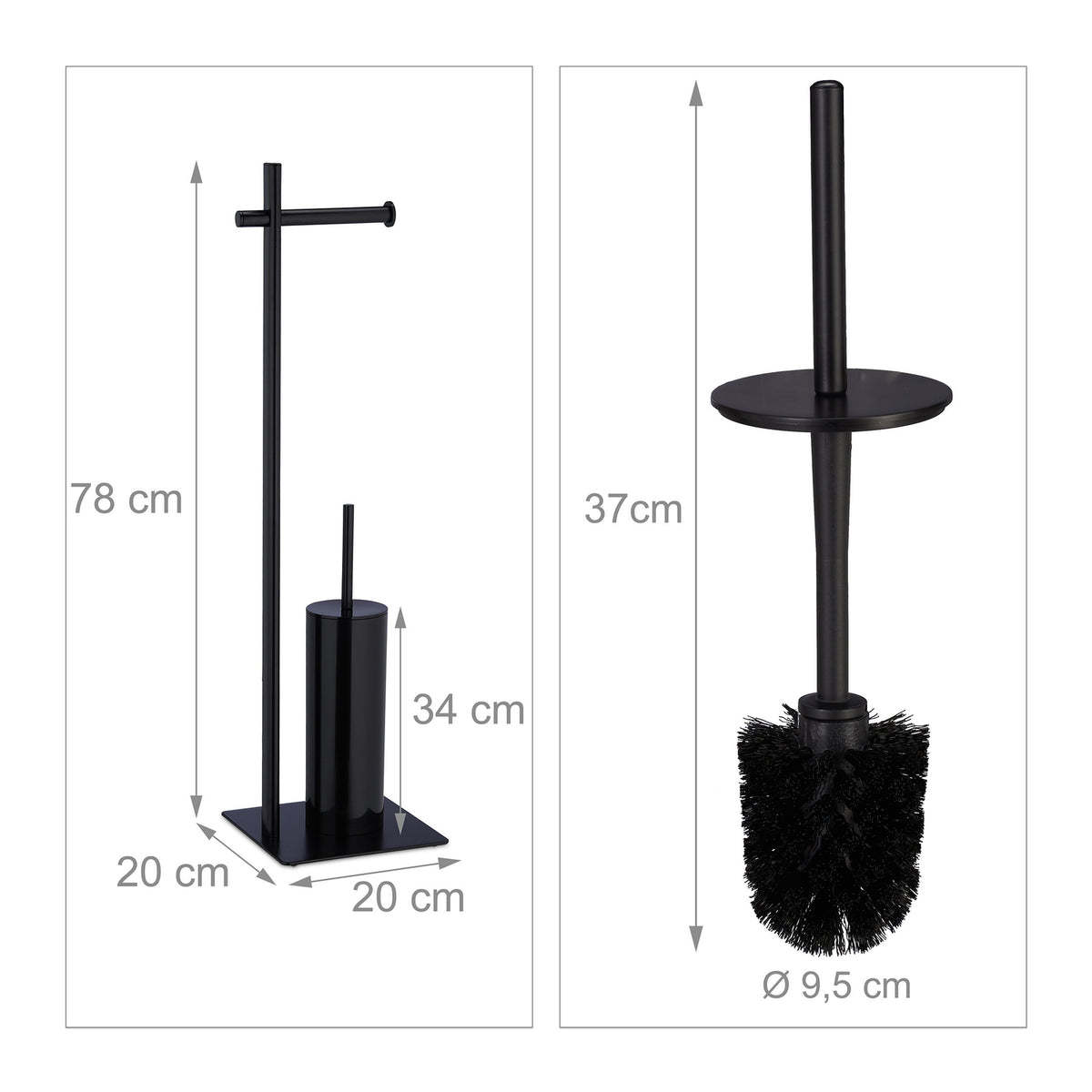 Stand WC set black