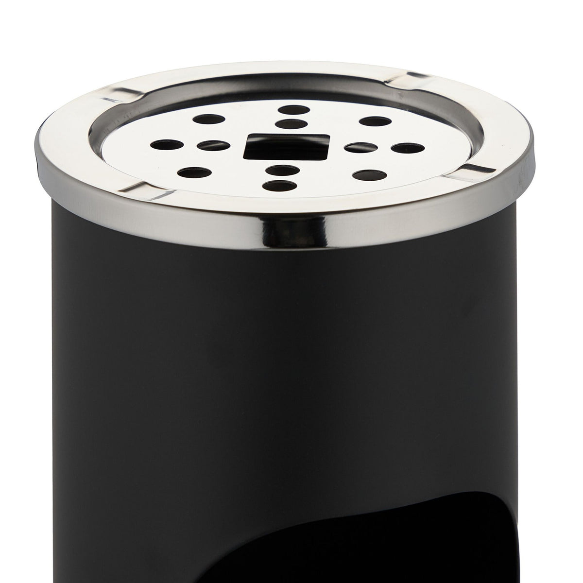 Standing Ashtray with Waste Bin, 56 cm, Black
