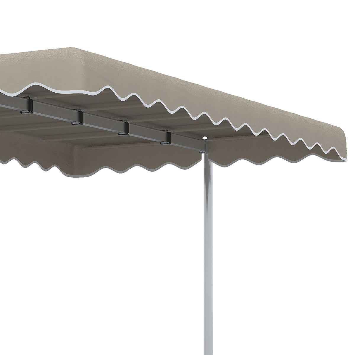 Standing Awning 4.02 X 2.27 M Garden Awning With 360° Rotating Roof, Extendable Awning, Sun Protection For Patio, Garden, Polyester, Khaki