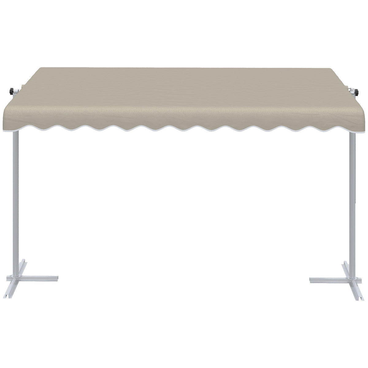 Standing Awning 4.02 X 2.27 M Garden Awning With 360° Rotating Roof, Extendable Awning, Sun Protection For Patio, Garden, Polyester, Khaki