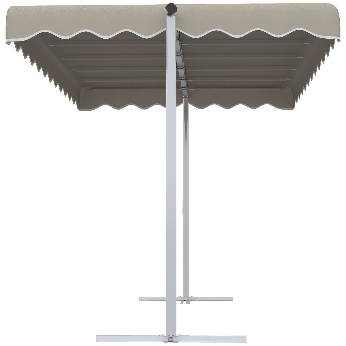 Standing Awning 4.02 X 2.27 M Garden Awning With 360° Rotating Roof, Extendable Awning, Sun Protection For Patio, Garden, Polyester, Khaki