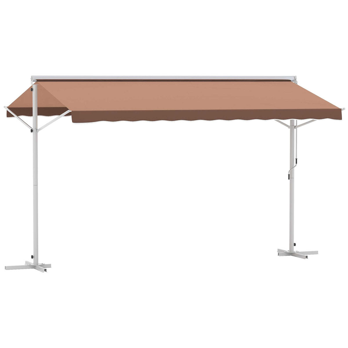 Standing Awning Garden Awning Awning With Folding Arm Crank Patio Brown 4X3M