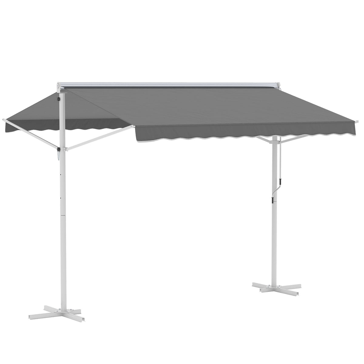 Standing Awning Garden Awning Awning With Folding Arm Crank Patio Gray 3X3M