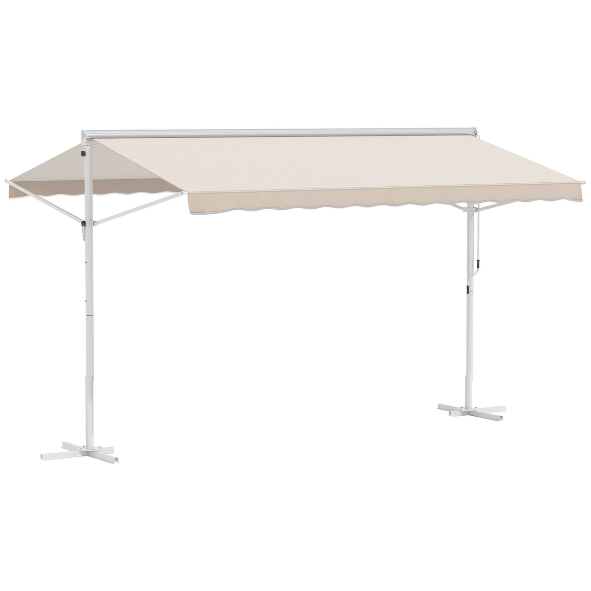Standing Awning Garden Awning Folding Arm Crank 4X3M Beige Patio