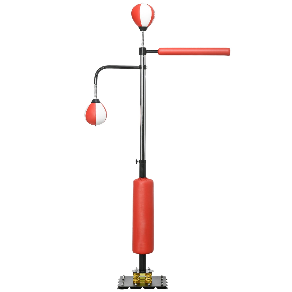 Standing Box Freestanding Punching Bag 140-205Cm Height-Adjustable Standing Boxing Trainer With 2 Speed Balls Reflex Bar Suction Cup Base For Adults