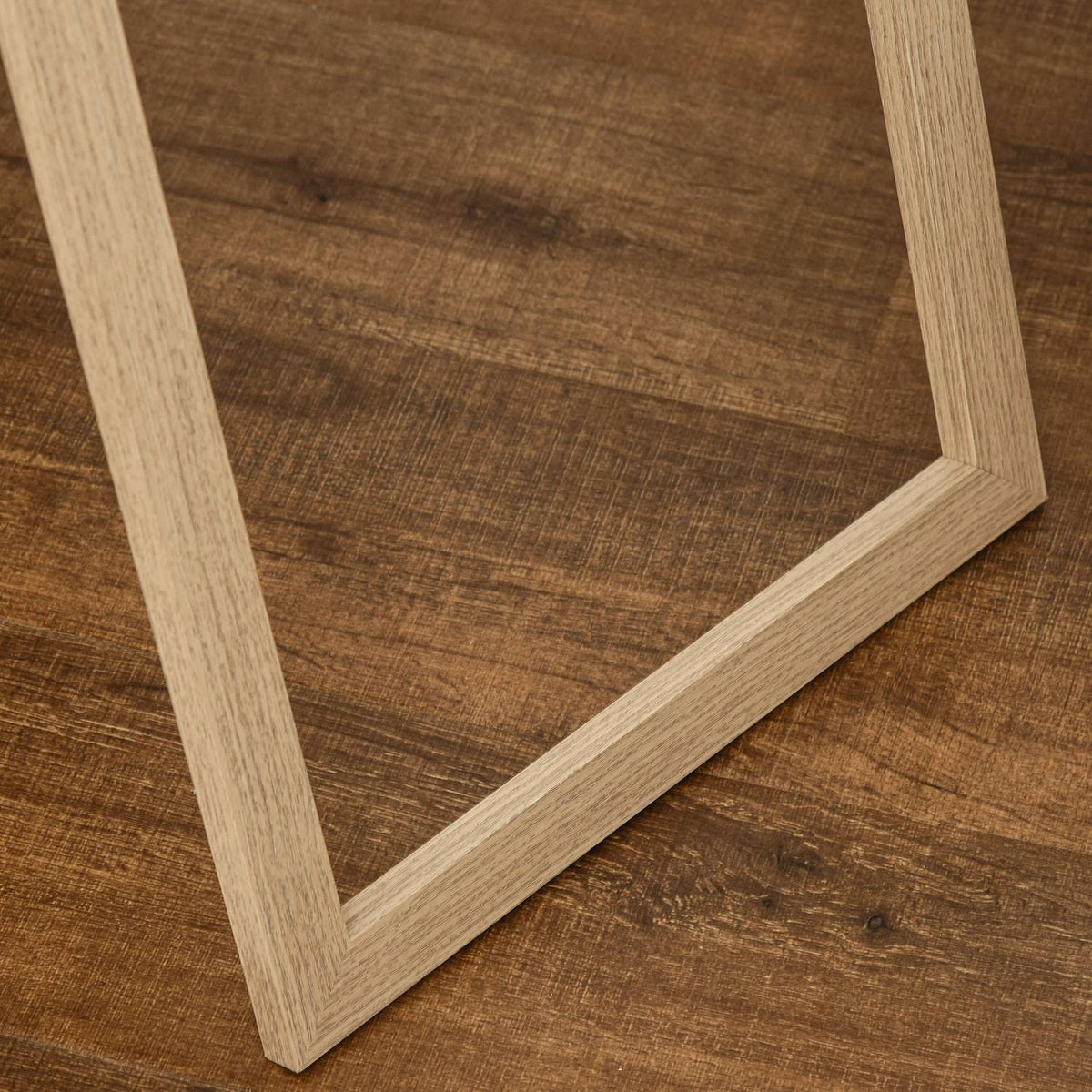 Standing Mirror With Wood Grain, Full-Length Mirror, Dressing Mirror, Make-Up Mirror, Silver + Light Brown, 40 X 35 X 147 Cm