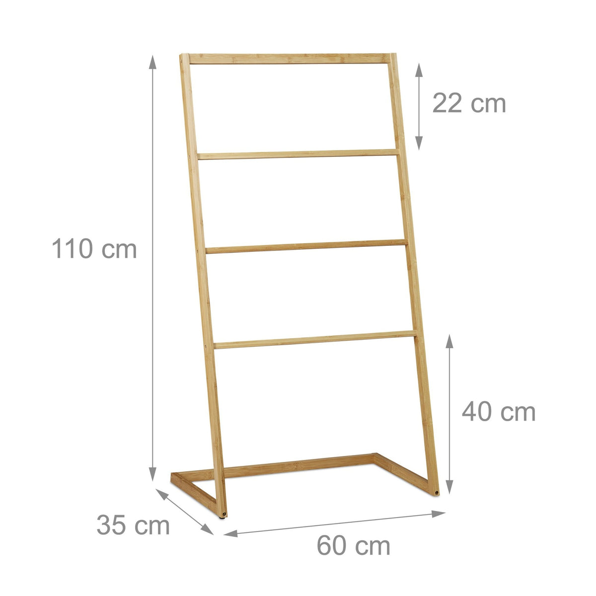 Standing bamboo towel rail