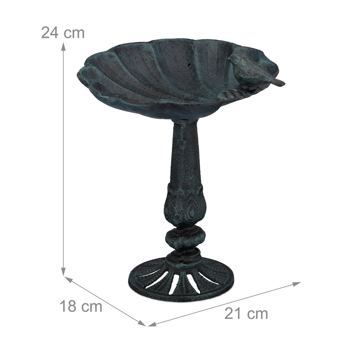 Standing bird bath in cast iron