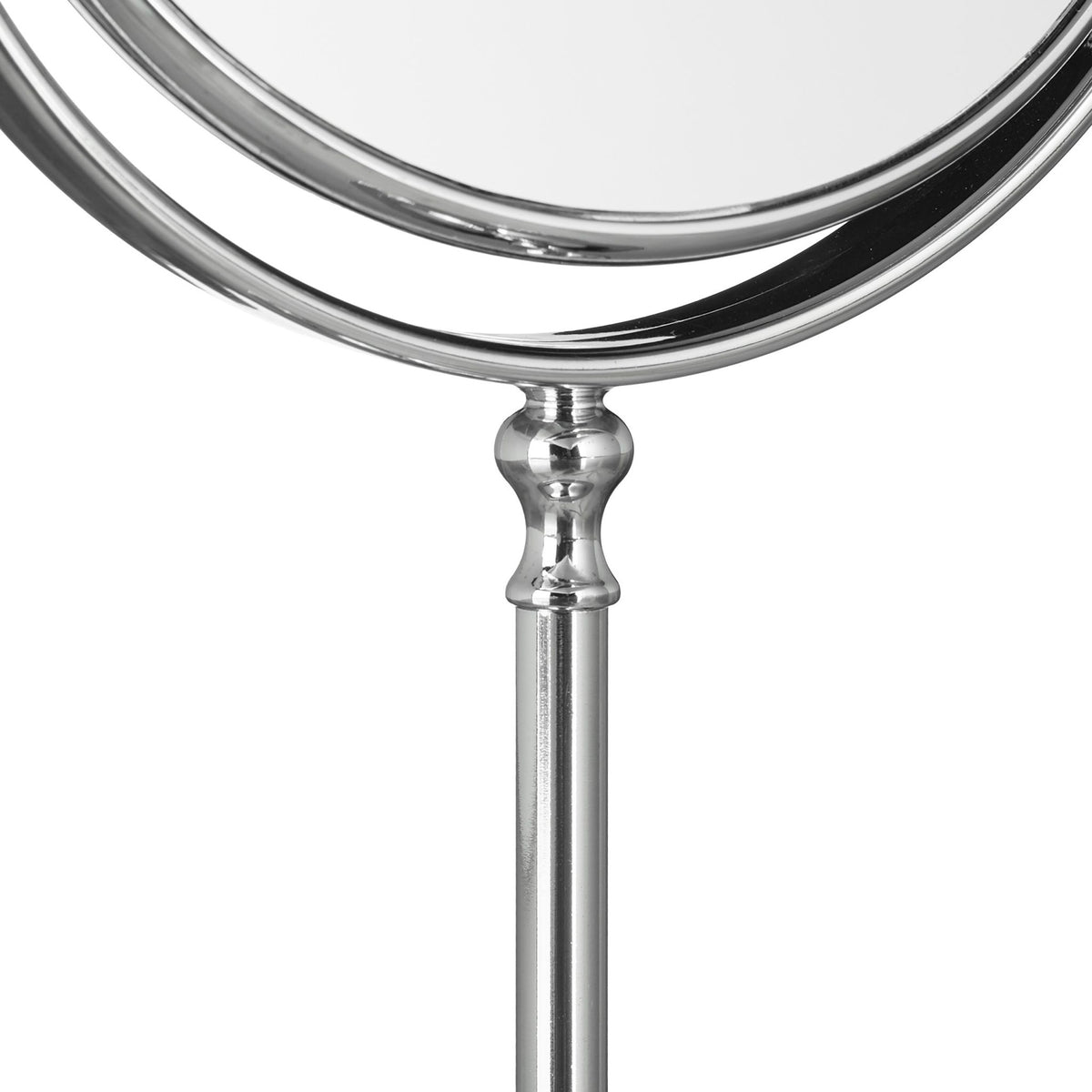 Standing cosmetic mirror with magnification