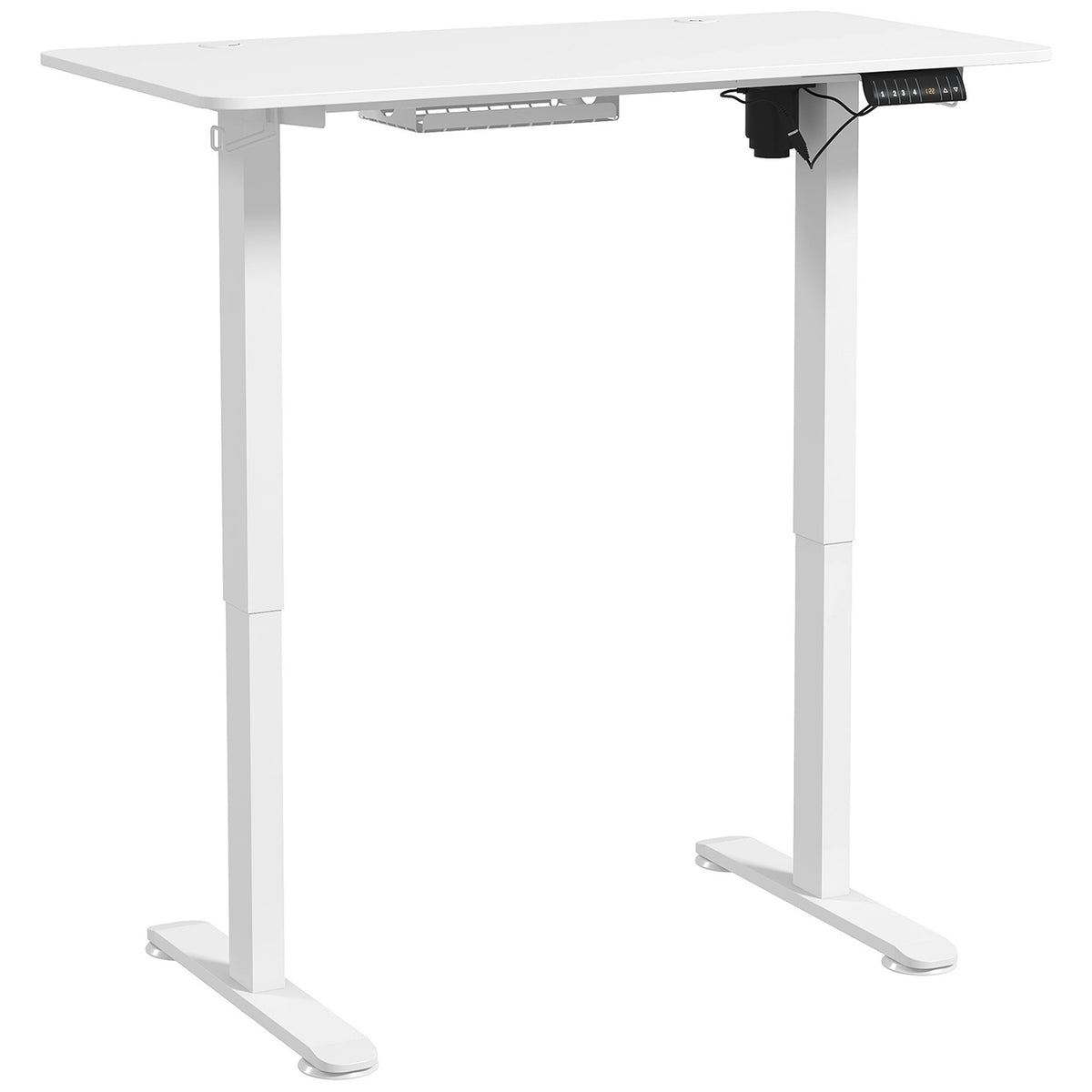 Standing desk height adjustable, electric, 120x60x72-116cm, with 3 presets, anti-collision, overheating protection, chipboard, whiteAoso