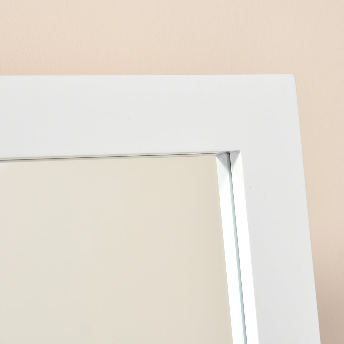 Standing mirror Elegant full-length mirror with raised feet, easy-care MDF, white, 47x46x148cm for bedrooms and hallways